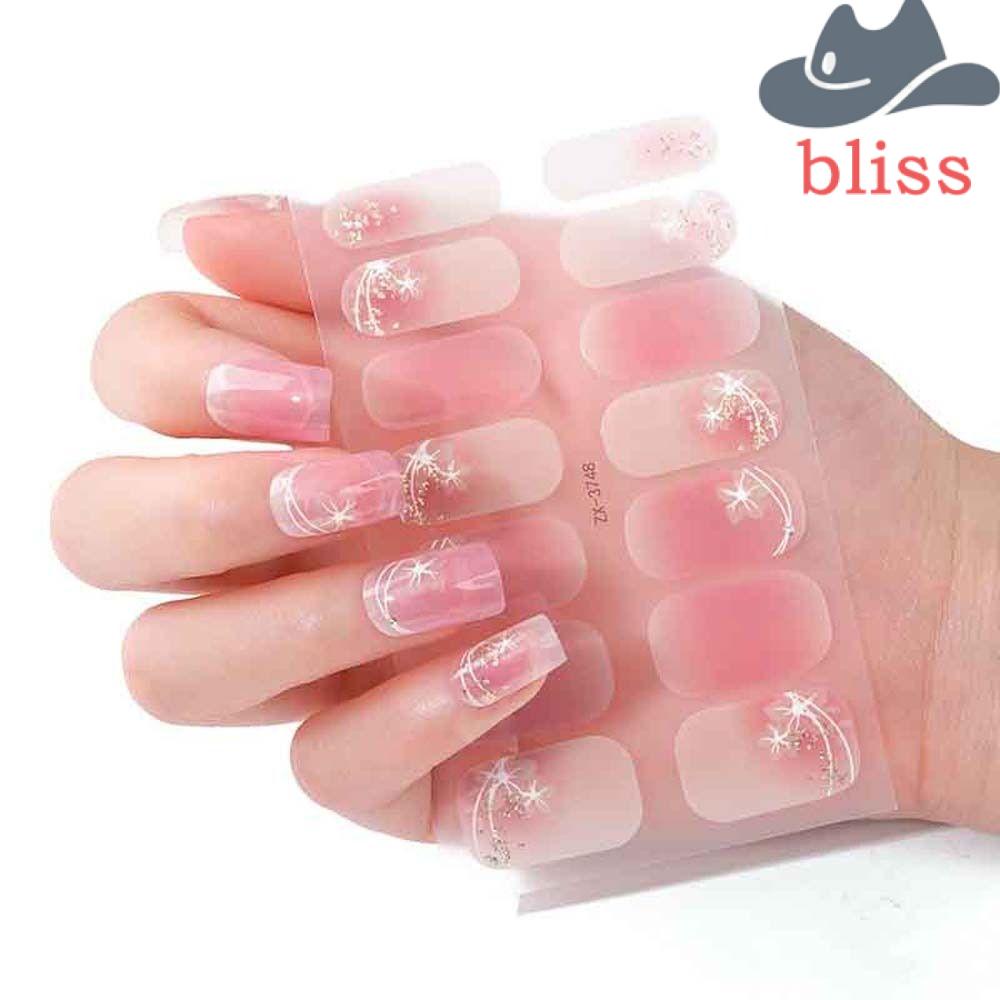 Miếng Dán Trang Trí Móng Tay Toàn Diện Họa Tiết Hoa Và Bướm Màu Đồng