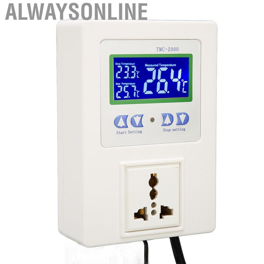 Alwaysonline Temperature Controller  Digital 4 Buttons Heating Cooling Mode for Pet Breeding