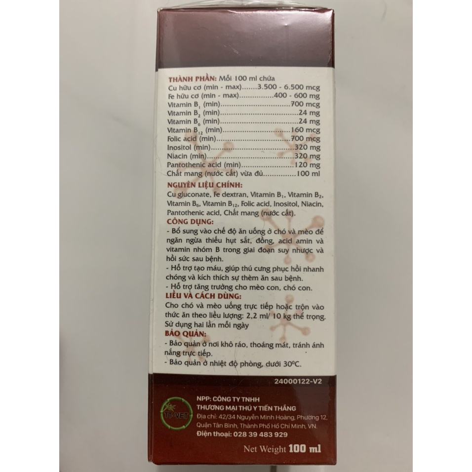 Sản phẩm bổ máu cho chó mèo Vita Hemo