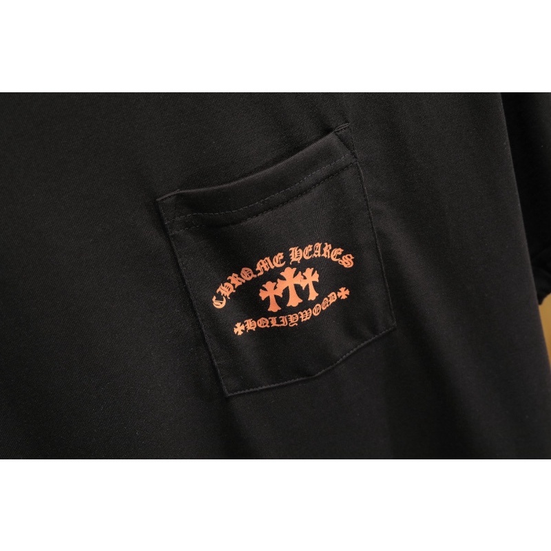 Áo Thun Ngắn Tay Logo Chr88ome &amp; Classic Thời Trang Mới Nhất Màu Trắng Cam Phong Cách Unisex