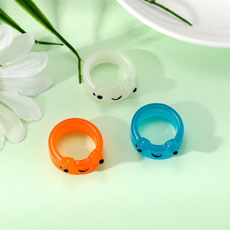 Nhẫn Nhựa Phát Sáng Hình Chú Ếch Dễ Thương Vui Nhộn Cho Nam Và Nữ