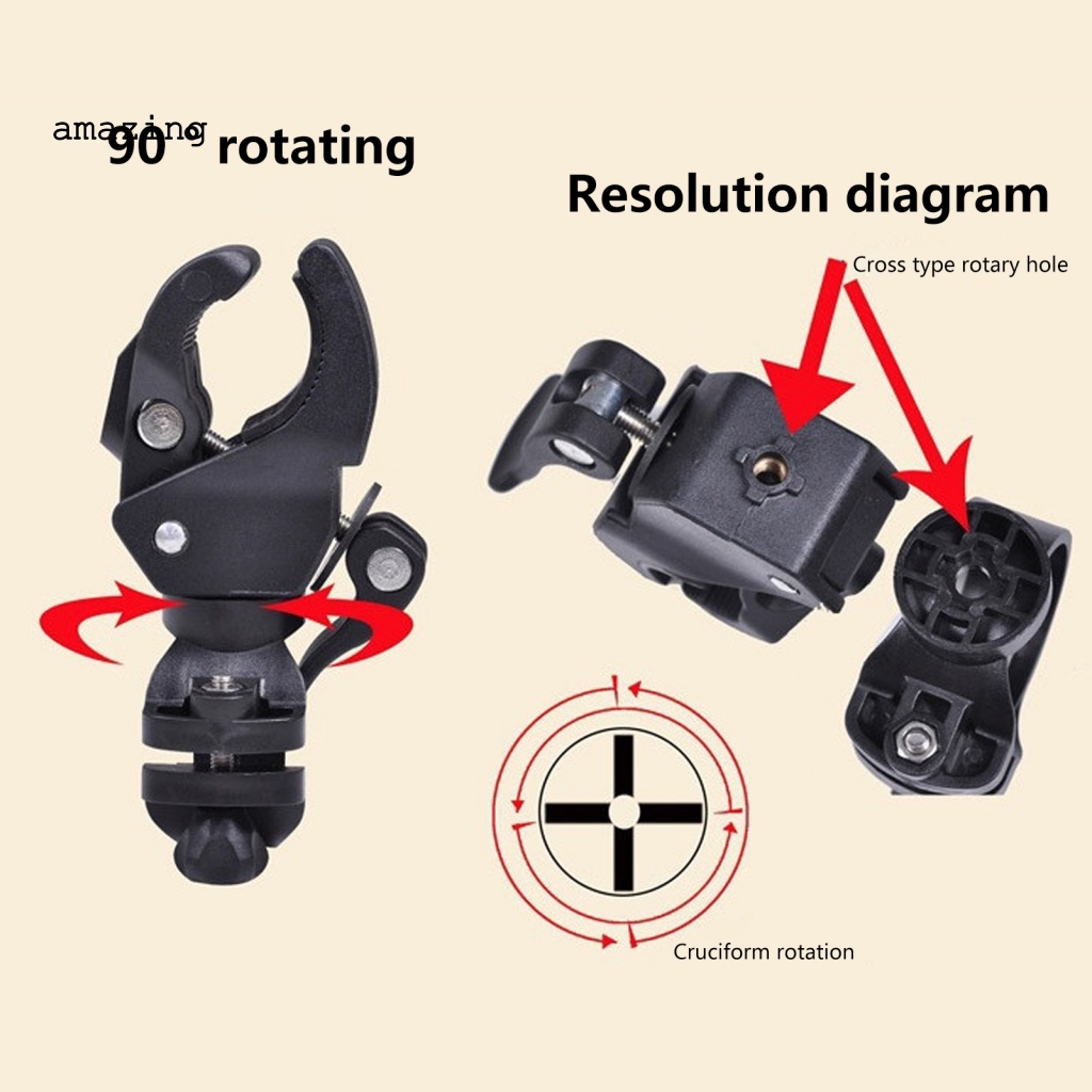 Kẹp Gắn Đèn Pin Tháo Lắp Nhanh Tiện Lợi Dành Cho Xe Đạp Leo Núi