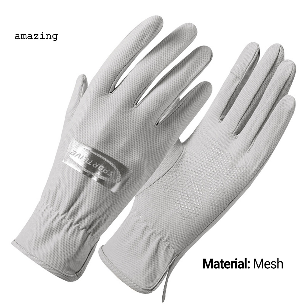 1 Đôi Găng Tay Lái Xe Bằng Lụa Lạnh Mỏng Chống Mài Mòn