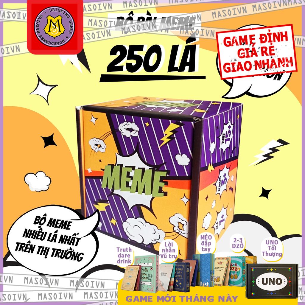 Bộ bài MEME 250 lá Quẩy Lên Nào Bạn Êi, bộ boardgame để chơi giải trí với bạn bè