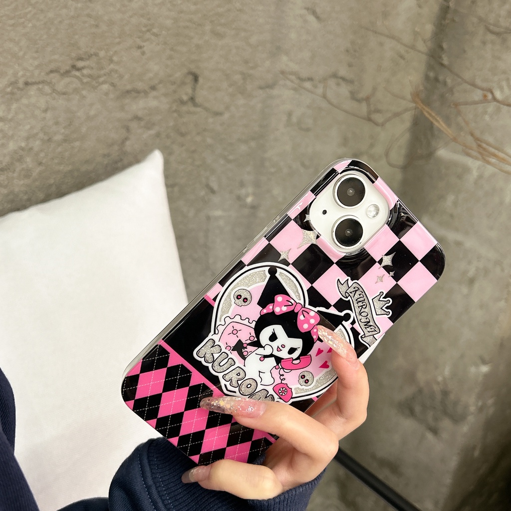 Ốp Điện Thoại TPU Silicone Mềm Trong Suốt Họa Tiết Kuromi Hoạt Hình Cho iPhone11 12 13 14 Pro Max