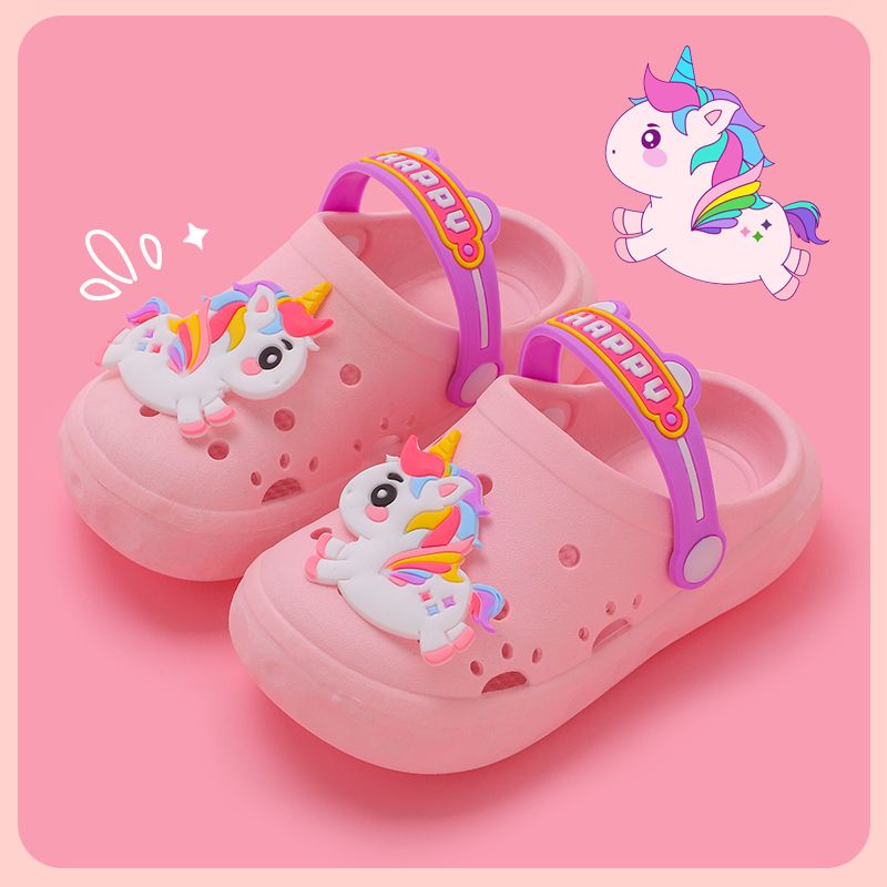 Dép Sandal Chống Trượt In Hình Kỳ Lân Hoạt Hình Thời Trang Mùa Hè Cho Bé Gái