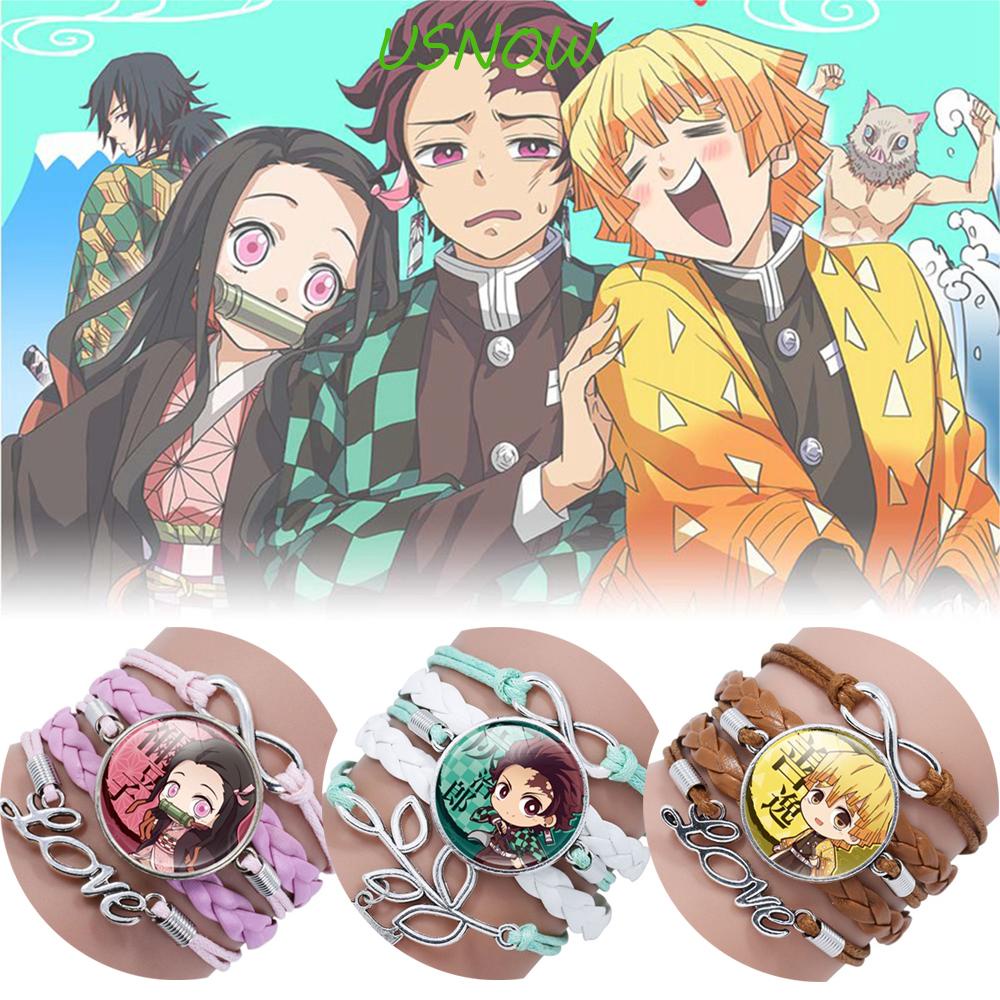Vòng Tay Da PU Hóa Trang Nhân Vật Kamado Tanjirou Anime Demon Slayer Cho Nam