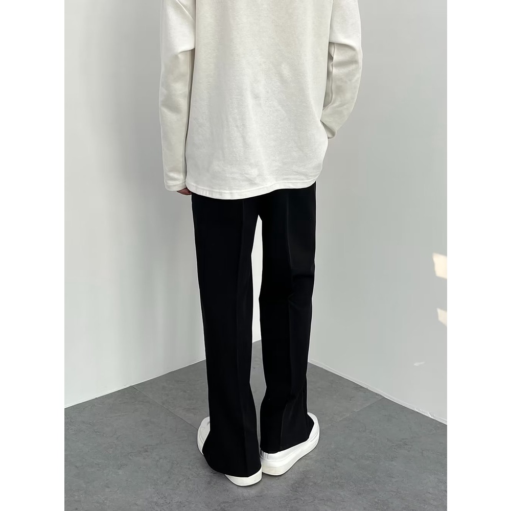 Quần Dài Nam Ống Đứng Xẻ Tà Màu Đen Thời Trang Mùa Hè Cao Cấp