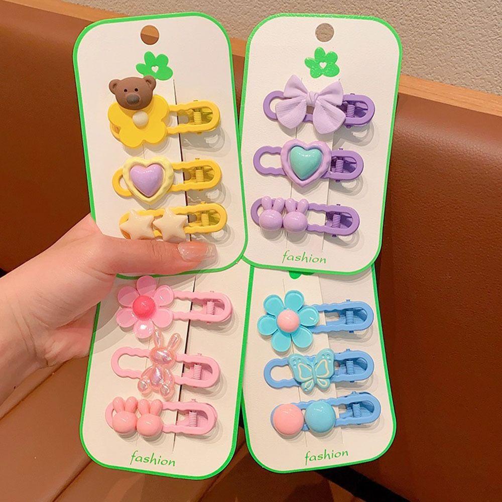 Kẹp Tóc Nơ Họa Tiết Hoa Hoạt Hình Dễ Thương Cho Nữ