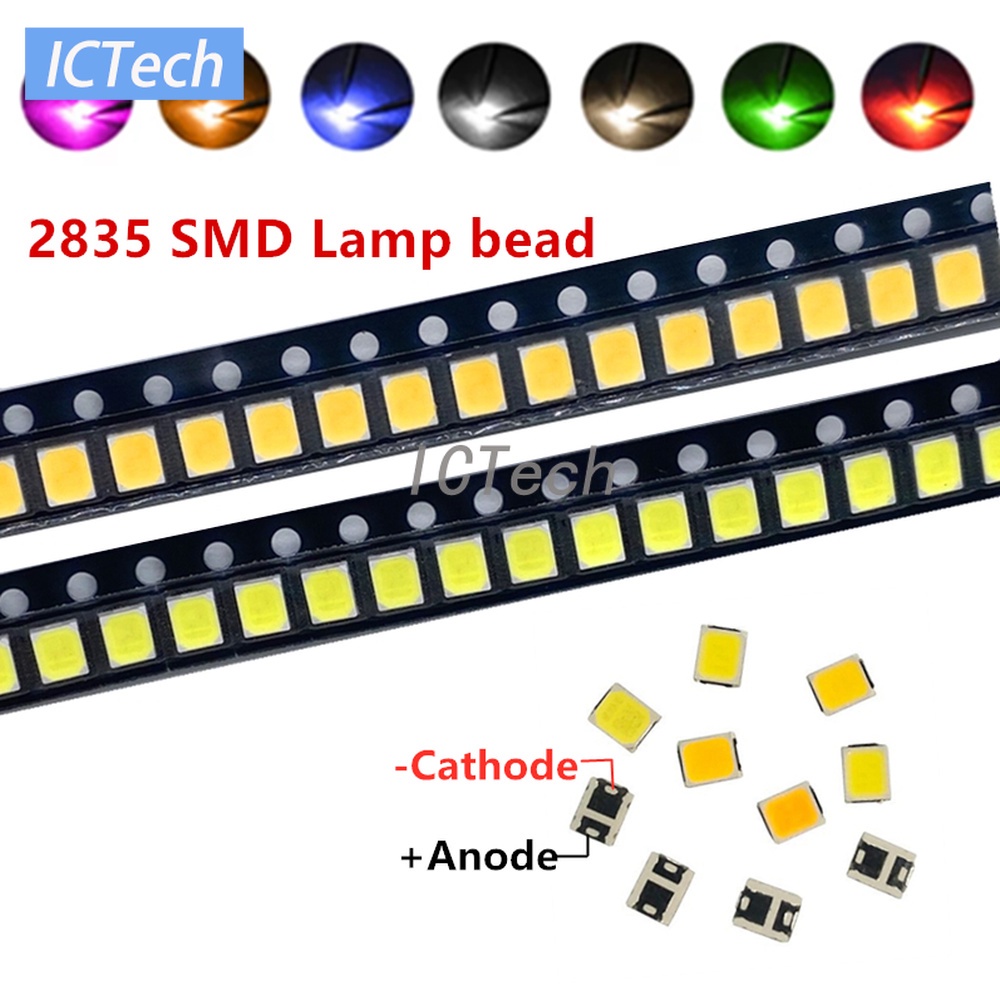 50 Đèn LED 2835 0.2W 60mA SMD Nhiều Màu