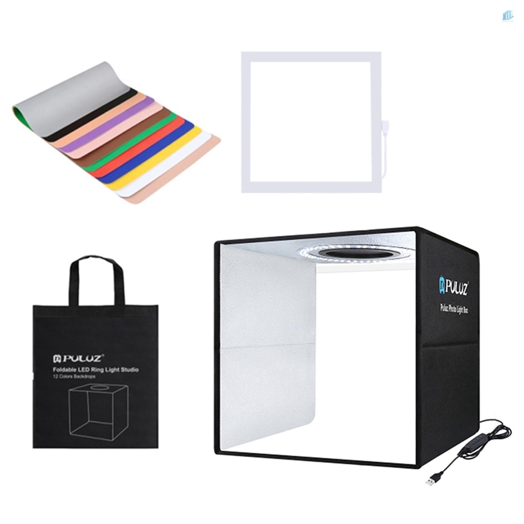 Hộp Đèn Led Chụp Ảnh 10 Cấp Độ Tùy Chỉnh Độ Sáng Được PULUZ 25cm
