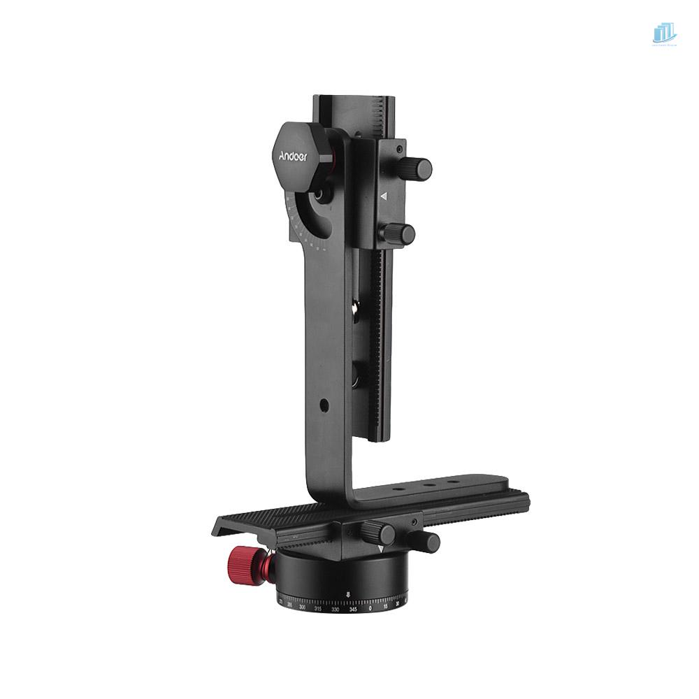 Đầu Đồng Hồ Thông Minh Andoer Andoer 720 Độ Bao Gồm 360 Độ° Bộ Thanh Trượt Chỉ Số Toàn Cảnh + Thanh Trượt 2 Chiều + Giá Đỡ Chữ L Cho Máy Ảnh DSLR ILDC Phụ Kiện Tải Trọng 3kg 3kg Chất Lượng Cao
