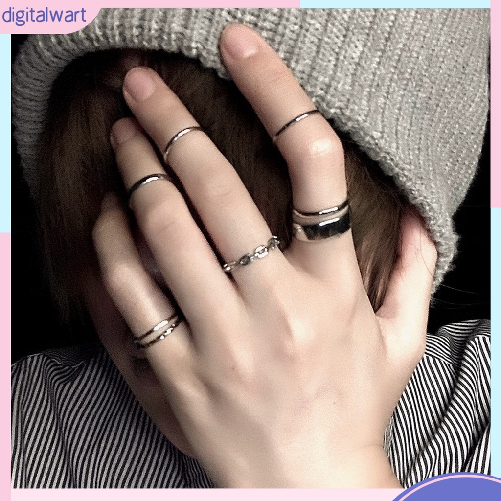 Set 7 Nhẫn Đeo Khớp Ngón Tay Phong Cách Hip Hop Cho Nữ