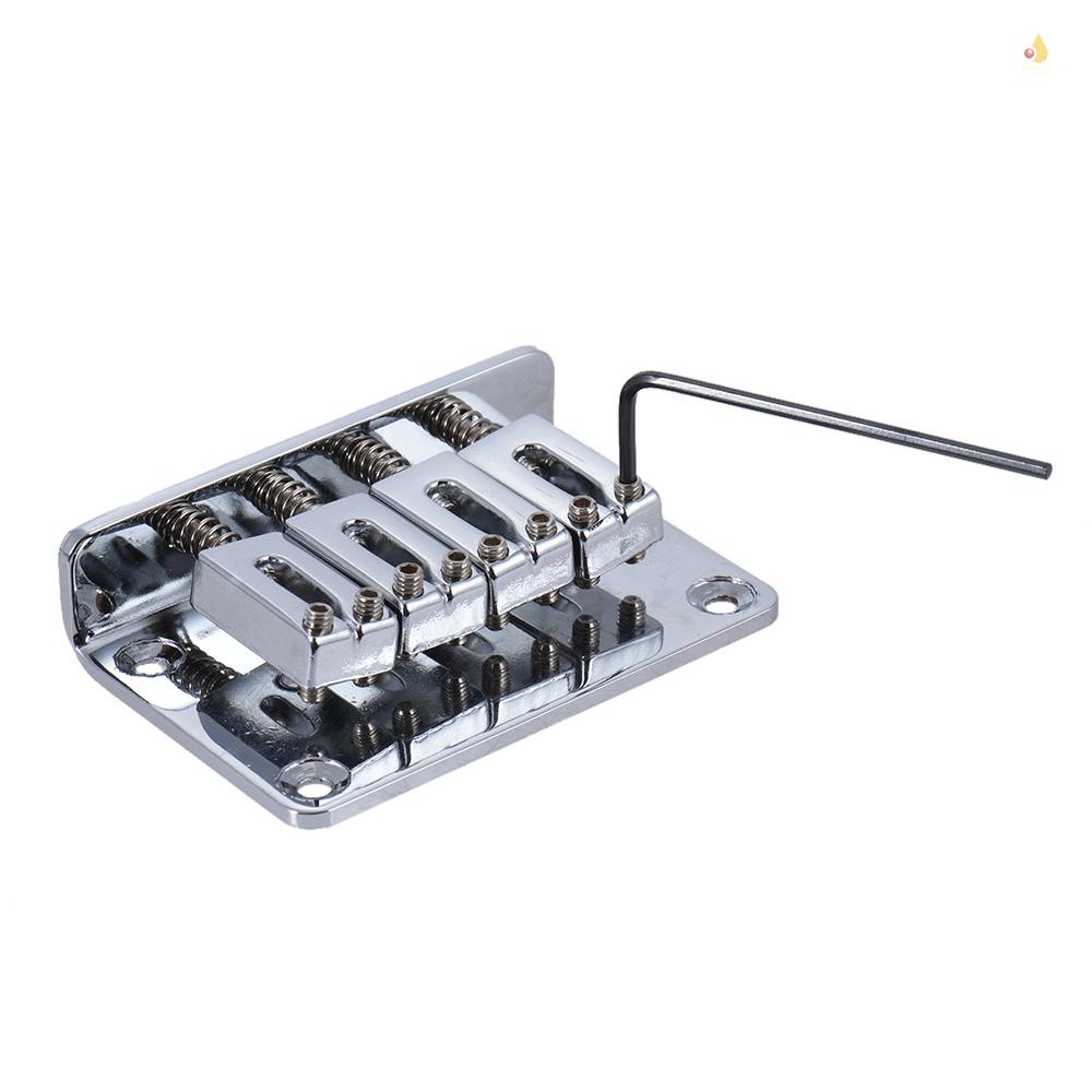 Bộ Cầu Đuôi Cứng Cố Định 4 Dây Màu Bạc Cho Đàn Ukulele Điện