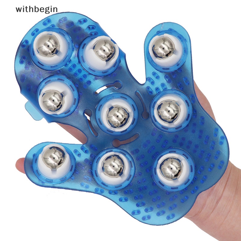 Găng Tay Mát Xa Cơ Thể Hình Bàn Tay Với Con Lăn Kim Loại 9 360 Độ