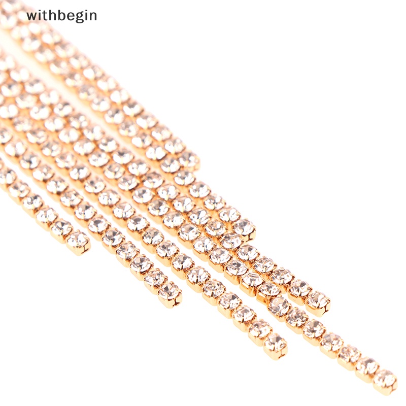 Bông Tai Mạ Bạc 925 Dáng Dài Đính Pha Lê Lấp Lánh Phong Cách Cổ Điển Thời Trang