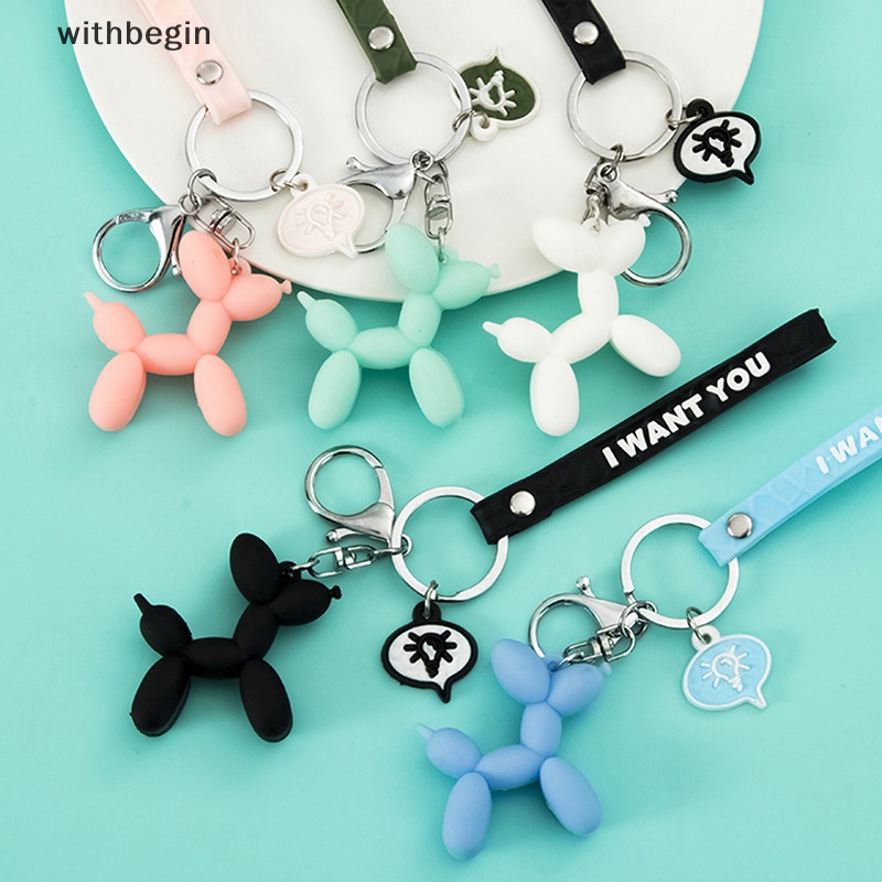 Móc Khóa Hình Chú Chó Và Bong Bóng Dễ Thương Sáng Tạo