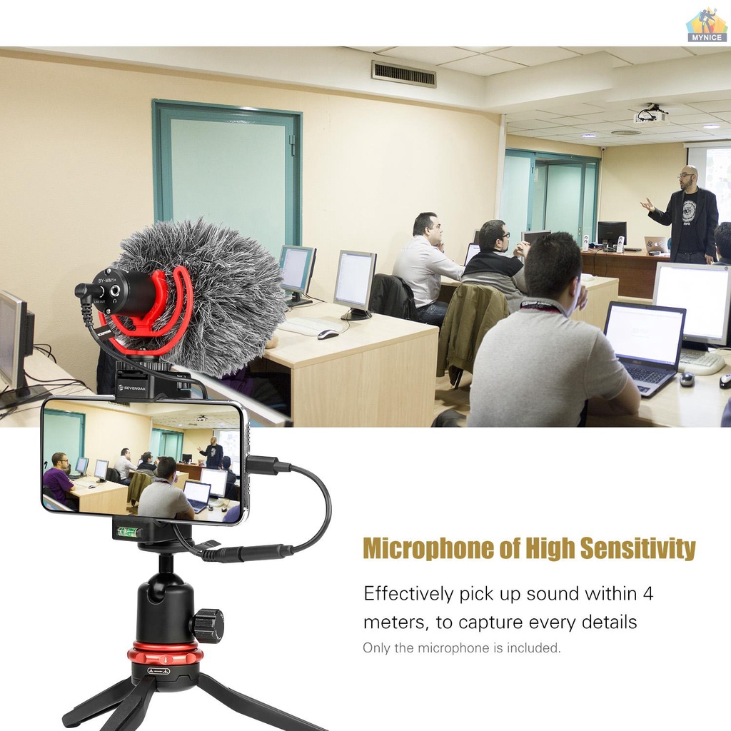 Micro Thu Âm BOYA BY-MM1 + Chuyên Nghiệp Cho Điện Thoại Thông Minh DSLR DV