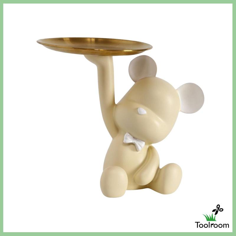 Giá Đỡ Chìa Khóa / Đồ Ăn Vặt Bằng Nhựa Resin Thủ Công Hình Gấu Để Bàn Trang Trí