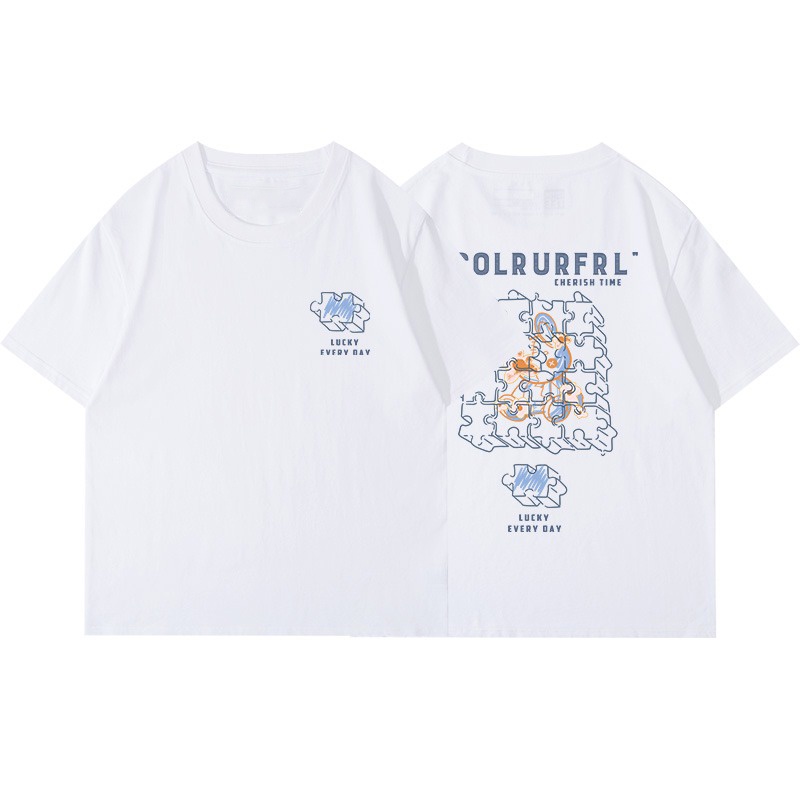 Áo Thun 100% Cotton Tay Ngắn Cổ Tròn In Họa Tiết Phong Cách Hàn Quốc Cho Nữ