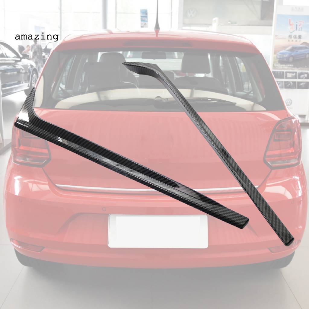1 Cặp Miếng Dán Viền Cửa Sổ Sau Xe Hơi Chống Nước Chống Trầy Xước Họa Tiết Sợi Carbon Cho VW-Polo 2011-2017