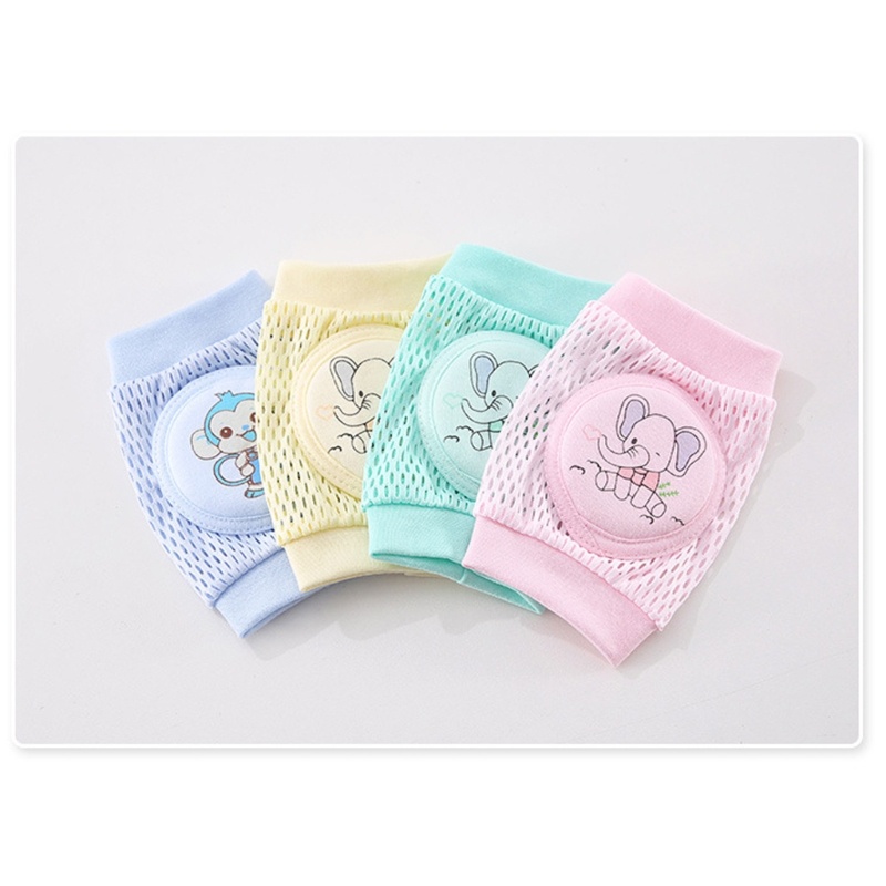 1 Cặp Đệm Bảo Vệ Đầu Gối Bằng Cotton Thoáng Khí Cho Bé Tập Bò