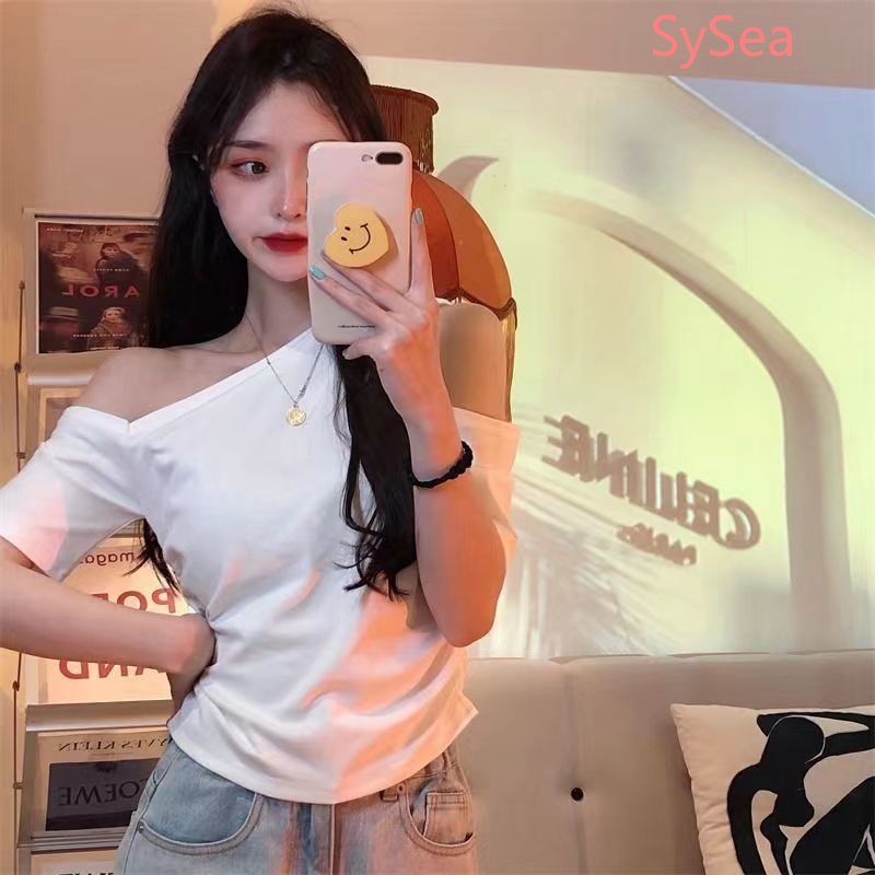 Áo Kiểu Ngắn Tay Trễ Vai Form Ôm Phong Cách Quyến Rũ