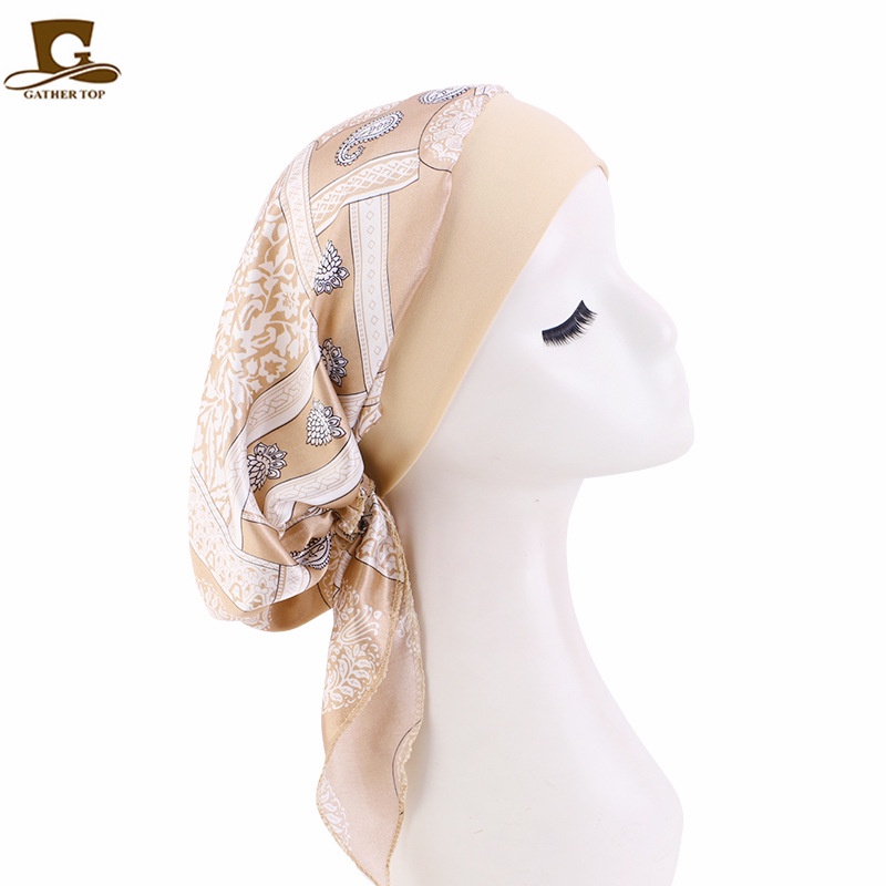 Mũ Satin Rộng Vành Co Giãn In Họa Tiết Cướp Biển