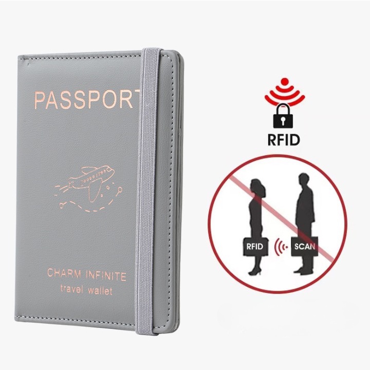 Ví Đựng Visa, Passport  Thẻ ATM Sim Điện Thoại Đa Năng Cầm Du Lịch Bao Da Bọc Hộ Chiếu Da Pu,Tiện Dụng, Chống RFID
