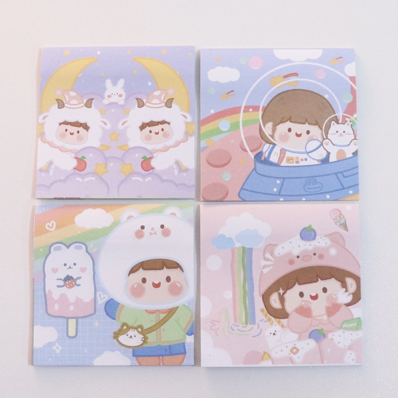 Set 80 Giấy Dán Ghi Chú Họa Tiết Hoạt Hình Dễ Thương Sáng Tạo