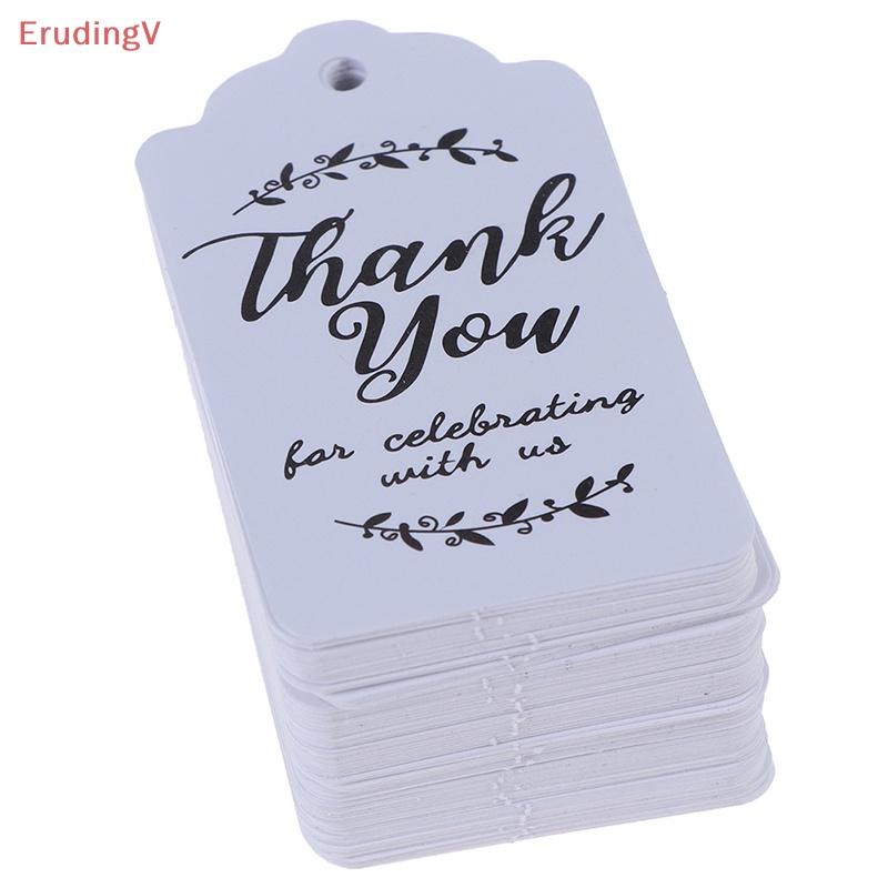 [ErudingV] Set 100 Thẻ Giấy Kraft Thank You Trang Trí Quà Tặng Đám Cưới / Tiệc Mừng Em Bé [Mới]