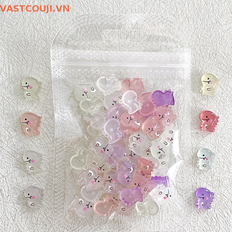 Set 10 Phụ Kiện Trang Trí Móng Tay Hình Khủng Long Phát Quang DIY