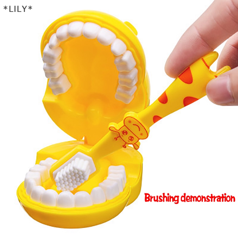 LILY 4pcs trẻ em giả vờ chơi đồ chơi nha sĩ kiểm tra răng mô hình thiết lập giáo dục learing đồ chơi uuu