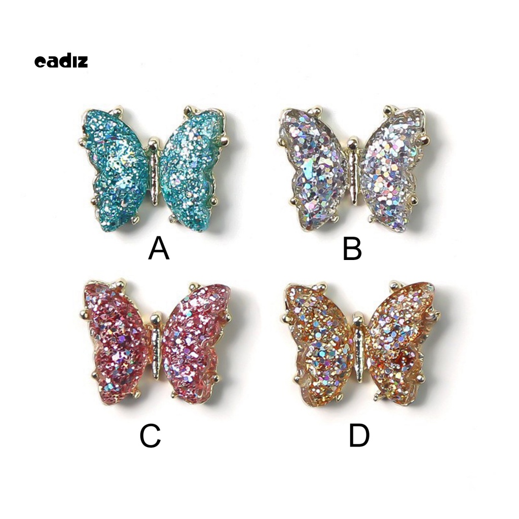Set 10 Phụ Kiện Trang Trí Móng Nghệ Thuật Hình Bướm 3D Bằng Kim Loại Dễ Sử Dụng