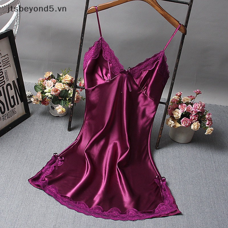 # JY#  Bowknot trong suốt sexy đồ lót ren vải tuyn rỗng treo nightdress ..