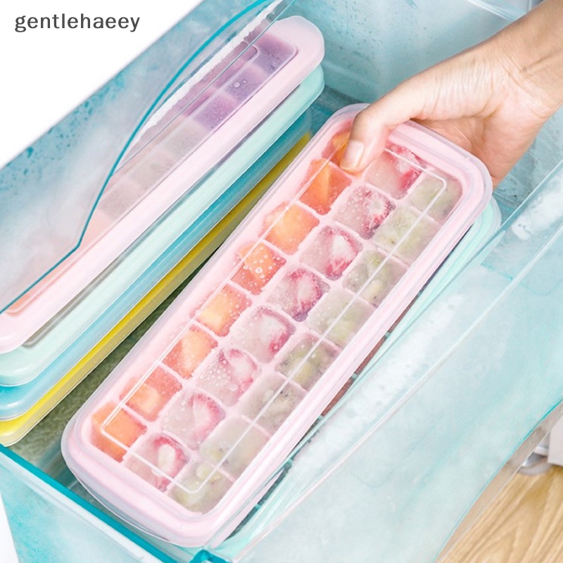 Khay Silicone Làm Đá Viên 24 / 36 Ngăn Có Nắp Đậy Tiện Lợi