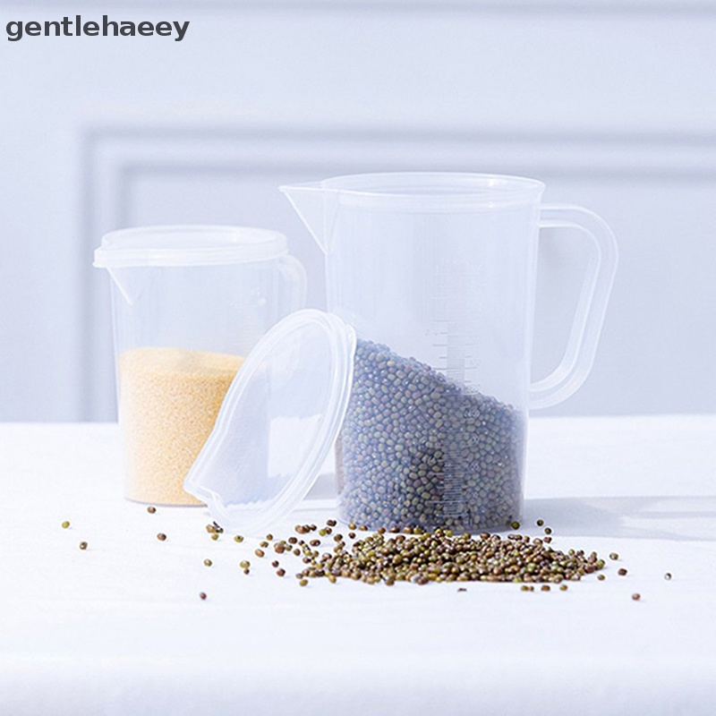 Cốc Đong Bằng Nhựa Có Nắp Đậy Và Tay Cầm Dày Tiện Dụng Cho Nhà Bếp