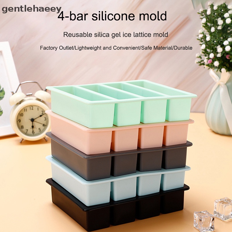 1 Khuôn Silicone Làm Đá Viên 4 Ngăn Hình Dải Dài Tiện Lợi