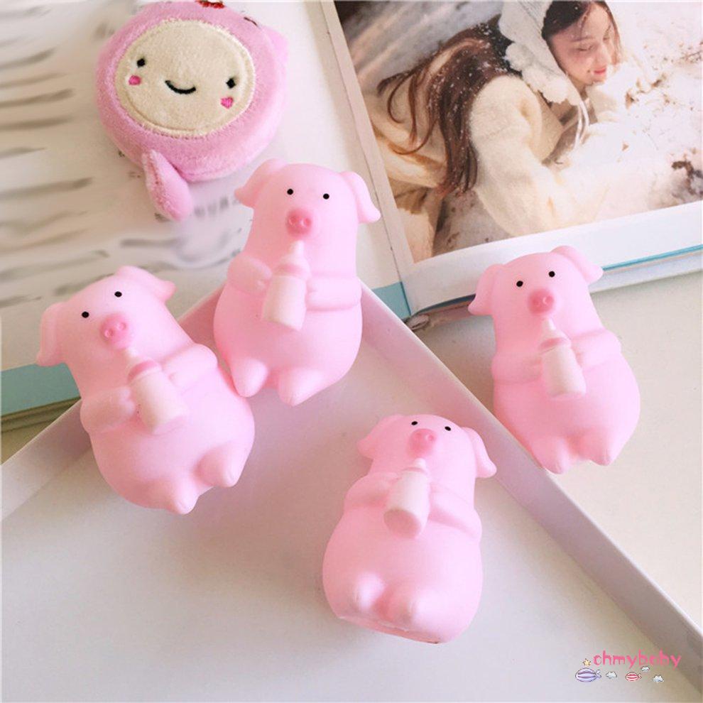 [OMY] Phim hoạt hình màu hồng dễ thương Lợn Bóp La hét Thông hơi con Chai Búp bê Dễ [P/3]