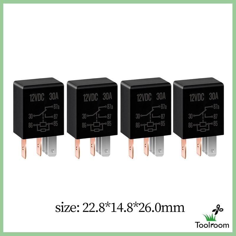 Set 4 Rơ Le Tự Động 5 Pin 12V 30A Đa Năng Cho Bơm Nhiên Liệu Điện