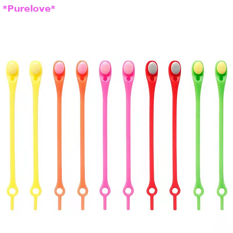 Set 12 Dây Giày Bằng Silicon Co Giãn Không Cần Buộc Tiện Dụng Mới