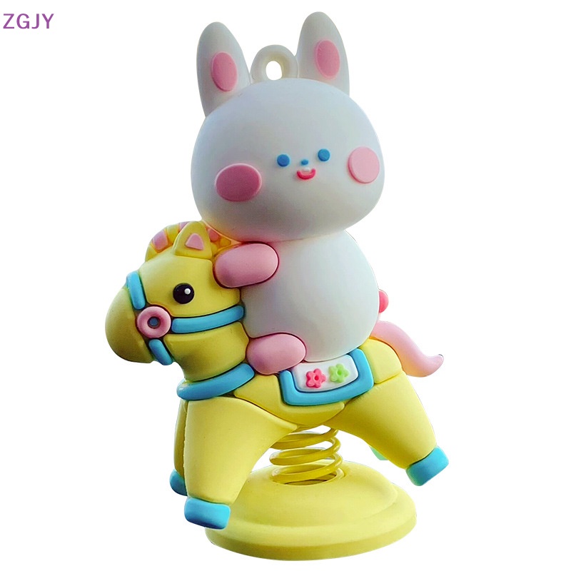 1 Búp Bê Lắc Đầu Hình Thỏ Gấu Hoạt Hình Trang Trí Bảng Điều Khiển Xe Hơi Mới