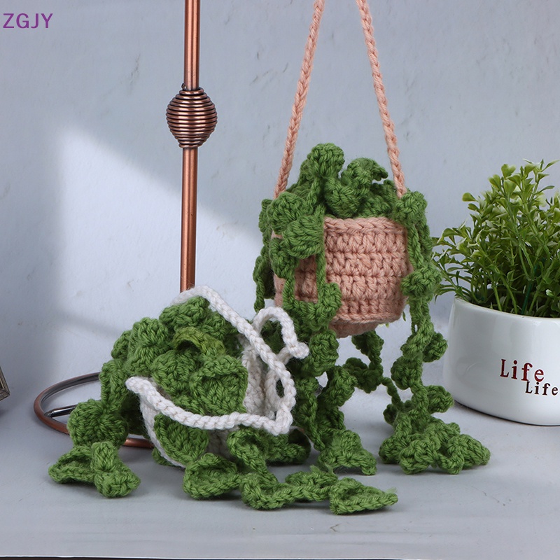 1 Cây Cảnh Đan Móc Thủ Công Hình Xe Hơi Dễ Thương Dùng Trang Trí Mới