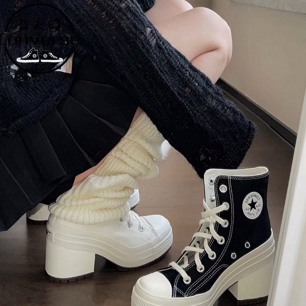 Giày Cao Gót Conv Chuck 70 De Luxe Đế Dày Màu Trắng Đen Phong Cách Vintage 2023