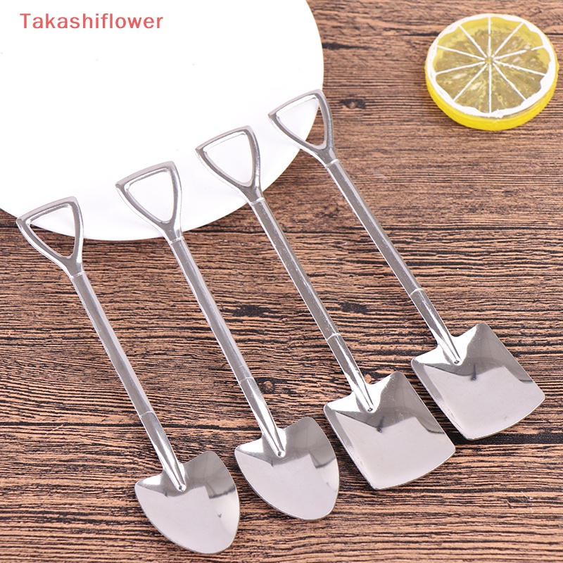 Set 4 Muỗng Cà Phê Bằng Thép Không Gỉ Phong Cách Retro