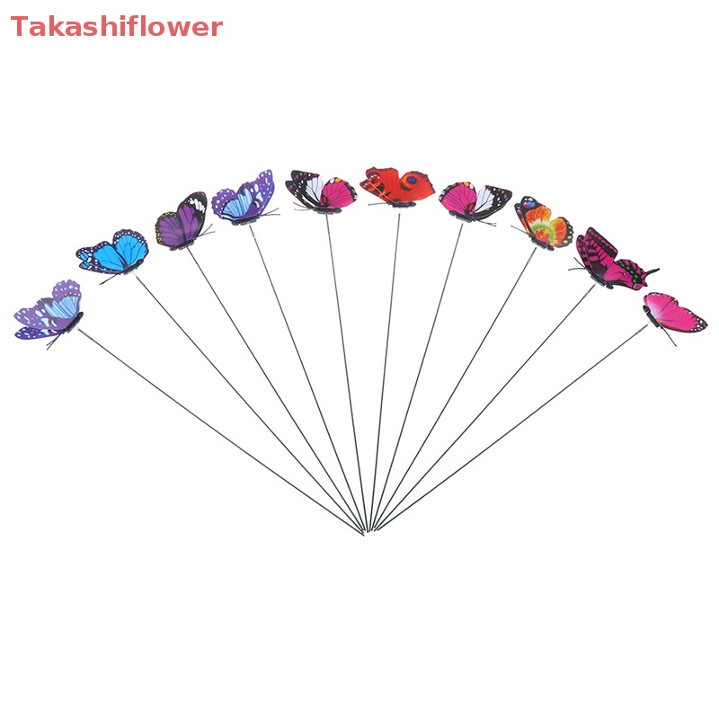 Set 10 Chậu Hoa Hình Bướm Nhiều Màu Sắc Trang Trí Sân Vườn