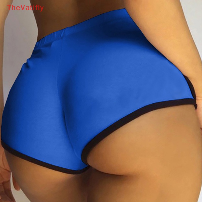 [Thevalifly] Quần Short Thể Thao Ngắn Dáng Rộng Eo Co Giãn Phong Cách Châu Âu Đi Biển Quyến Rũ Nóng Bỏng Cho Nữ