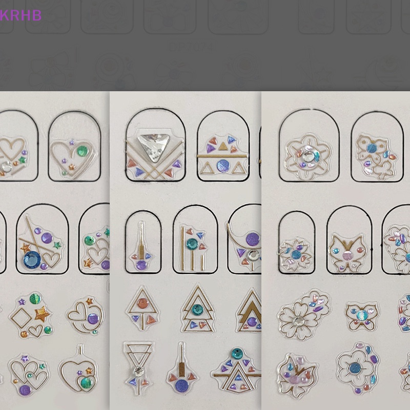 Miếng Dán Trang Trí Móng Tay 3D Đính Đá Xinh Xắn Mới