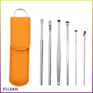 6Pcs Ear Cleaner Wax Removal Tool Earpick Sticks Earwax Remover Curette Cleaning Cleanser Spoon Health Care