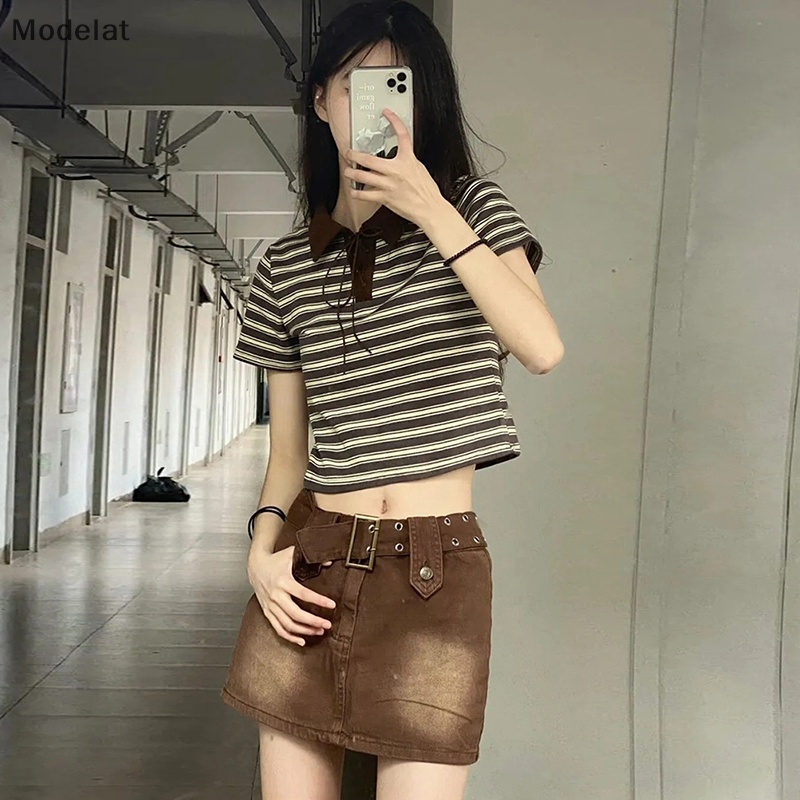 Chân Váy Jean MFC Y2K Lưng Thấp Có Túi Quyến Rũ Hợp Thời Trang